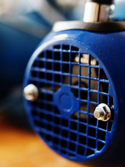 New blue electric motor at work. Equipment Parts and Technical Support for High Pressure Washers